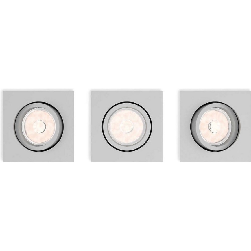 Philips 50193/87/PN - KOMPLET 3x Vgradna svetilka ENNEPER 1xGU10/5,5W/230V