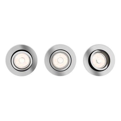 Philips 50393/11/PN - KOMPLET 3x Vgradna svetilka DONEGAL 3xGU10/5,5W/230V