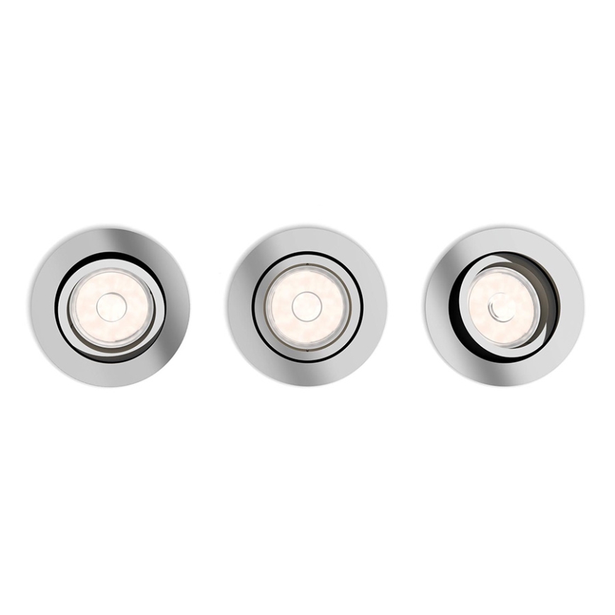 Philips 50393/11/PN - KOMPLET 3x Vgradna svetilka DONEGAL 3xGU10/5,5W/230V