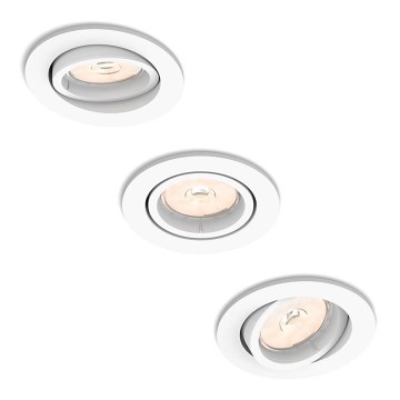 Philips 50393/31/PN - Komplet 3x vgradnih stropnih svetilk DONEGAL 1xGU10/5,5W/230V