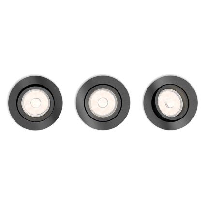 Philips 50393/99/PN - KOMPLET 3x Vgradna svetilka DONEGAL 3xGU10/5,5W/230V