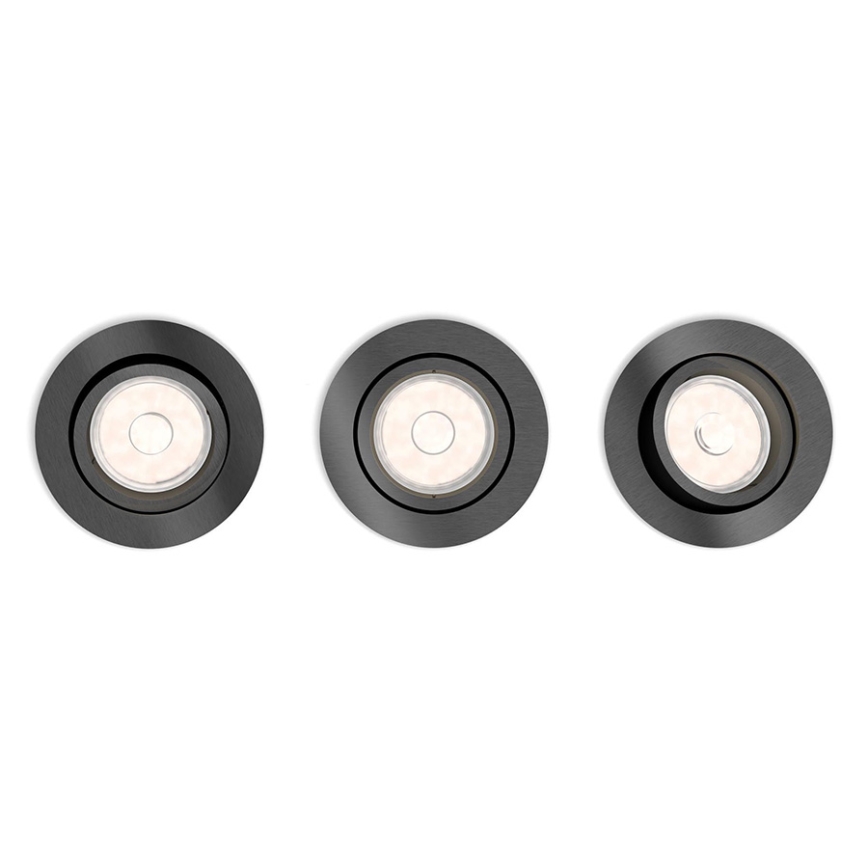 Philips 50393/99/PN - KOMPLET 3x Vgradna svetilka DONEGAL 3xGU10/5,5W/230V