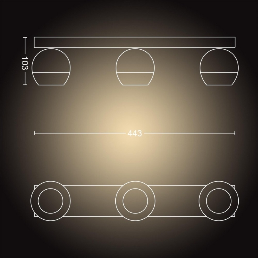 Philips - LED Zatemnitveni reflektor Hue BUCKRAM 3xGU10/5W/230V + Daljinski upravljalnik