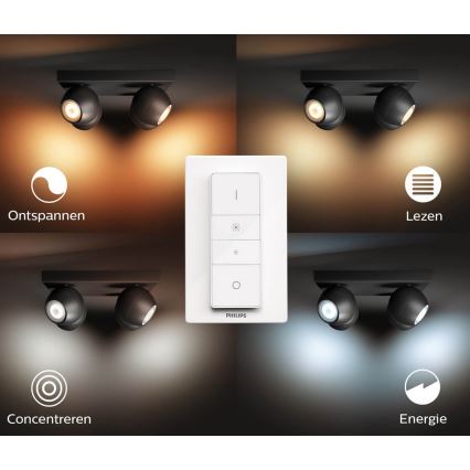 Philips - LED Zatemnitveni reflektor Hue BUCKRAM 4xGU10/5W/230V + Daljinski upravljalnik