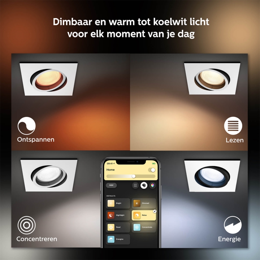 Philips 50551/31/P7 - LED RGB Vgradna svetilka HUE CENTURA 1xGU10/5,7W/230/24V