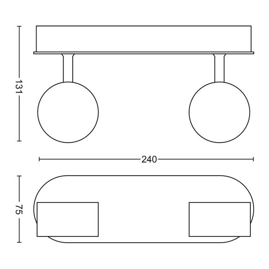 Philips - LED Zatemnitveni reflektor 2xLED/4,5W/230V