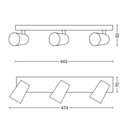 Philips - LED Reflektor 3xGU10/5,5W/230V