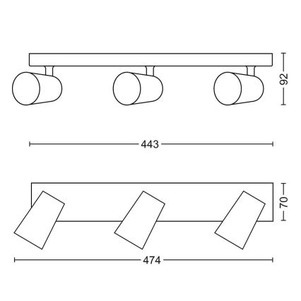 Philips - Reflektor 3xGU10/5,5W/230V