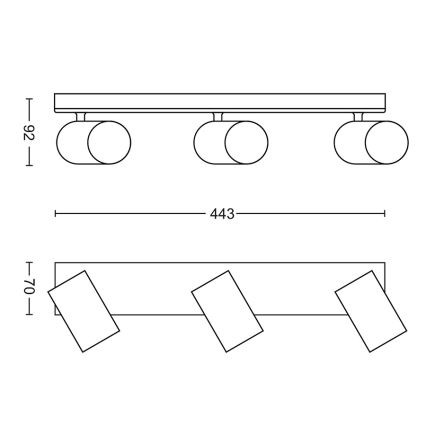 Philips 50593/30/PN - Reflektor MYLIVING KOSIPO 3xGU10/10W/230V