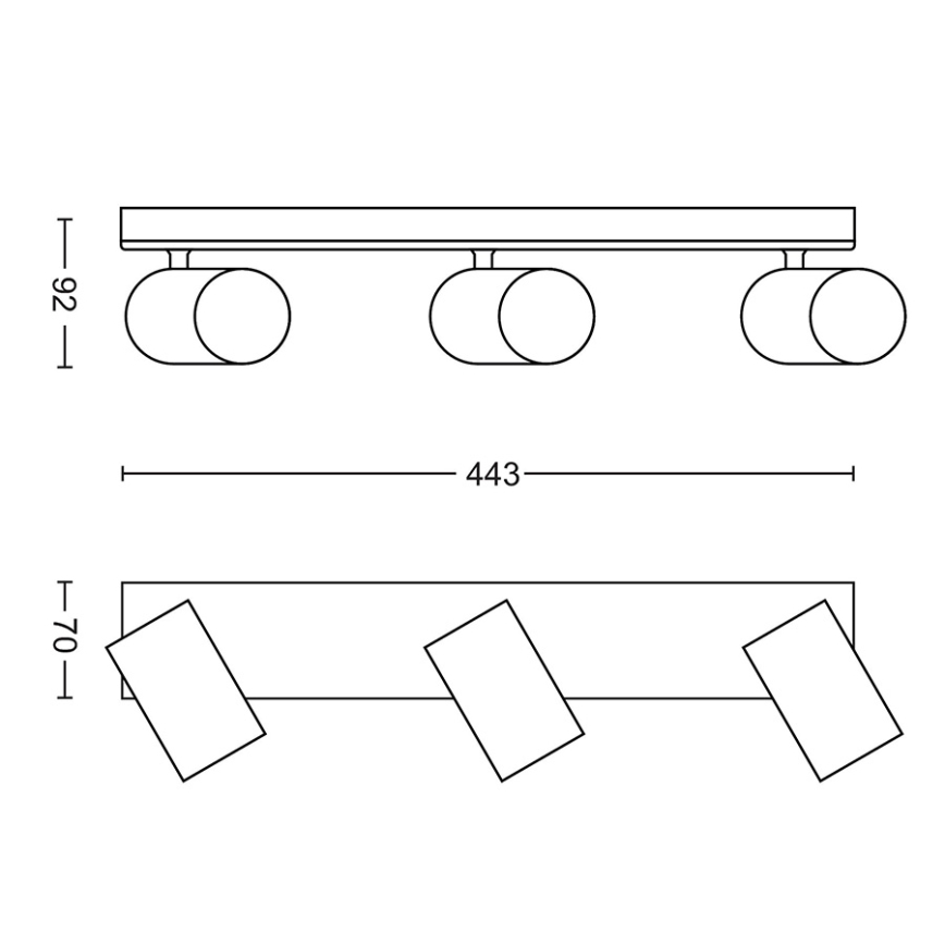 Philips 50593/30/PN - Reflektor MYLIVING KOSIPO 3xGU10/10W/230V