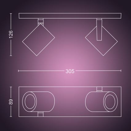 Philips - LED RGBW Zatemnitveni reflektor Hue ARGENA 2xGU10/5,7W/230V