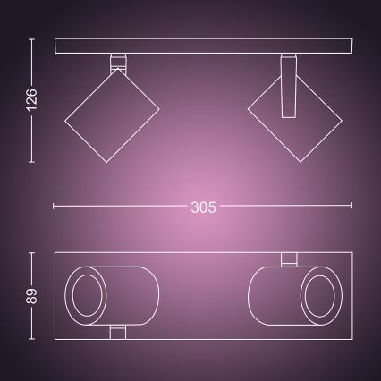 Philips 50622/48/P7 - LED Reflektor HUE ARGENA 2xGU10/5,7W/230V