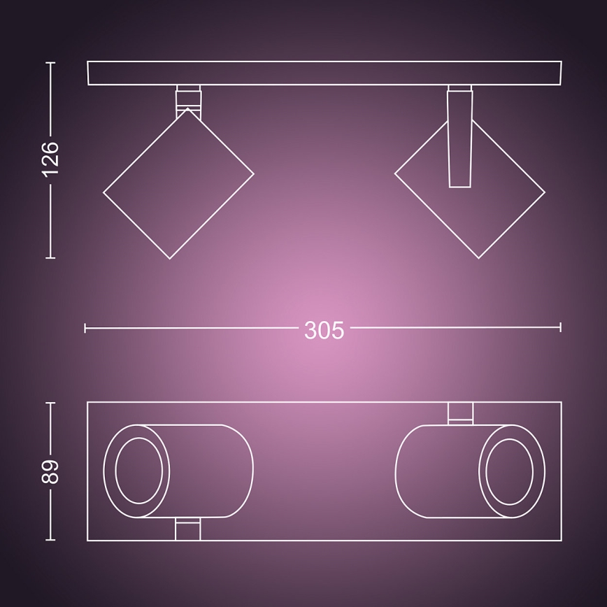 Philips 50622/48/P7 - LED Reflektor HUE ARGENA 2xGU10/5,7W/230V