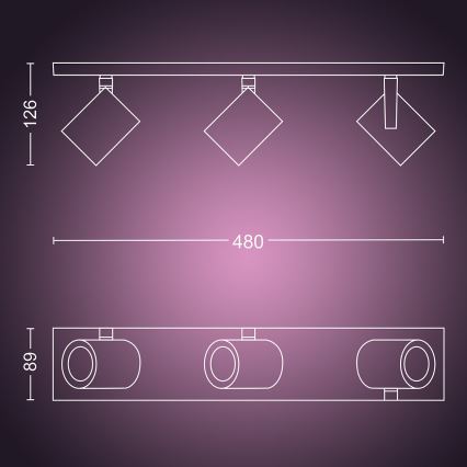 Philips - LED RGBW Zatemnitveni reflektor Hue ARGENA 3xGU10/5,7W/230V