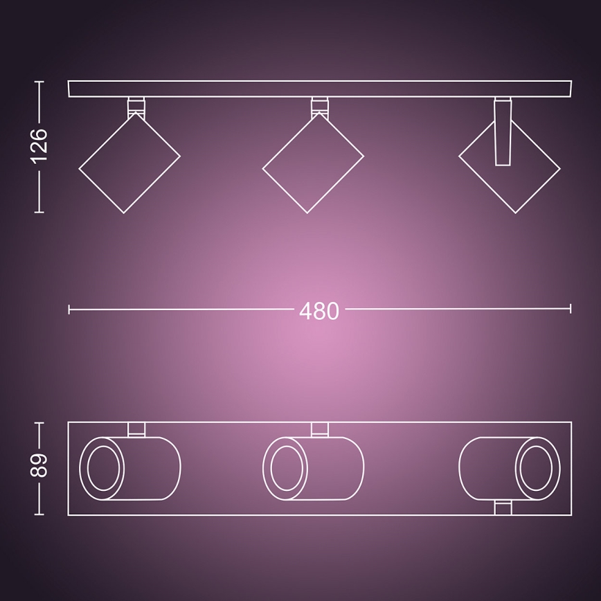 Philips 50623/48/P7 - LED Reflektor HUE ARGENA 3xGU10/5,7W/230V