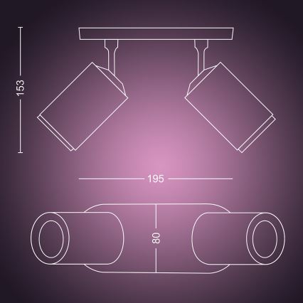 Philips - LED RGBW Zatemnitveni reflektor Hue FUGATO 2xGU10/5,7W/230V