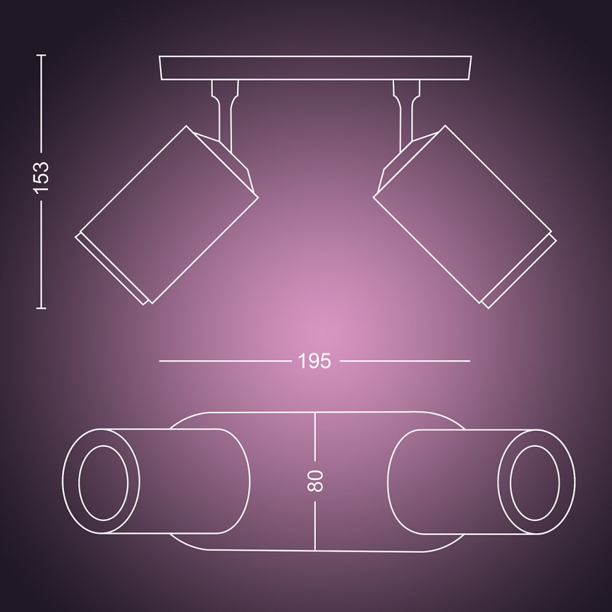 Philips 50632/31/P7 - LED Reflektor HUE FUGATO 2xGU10/5,7W/230V