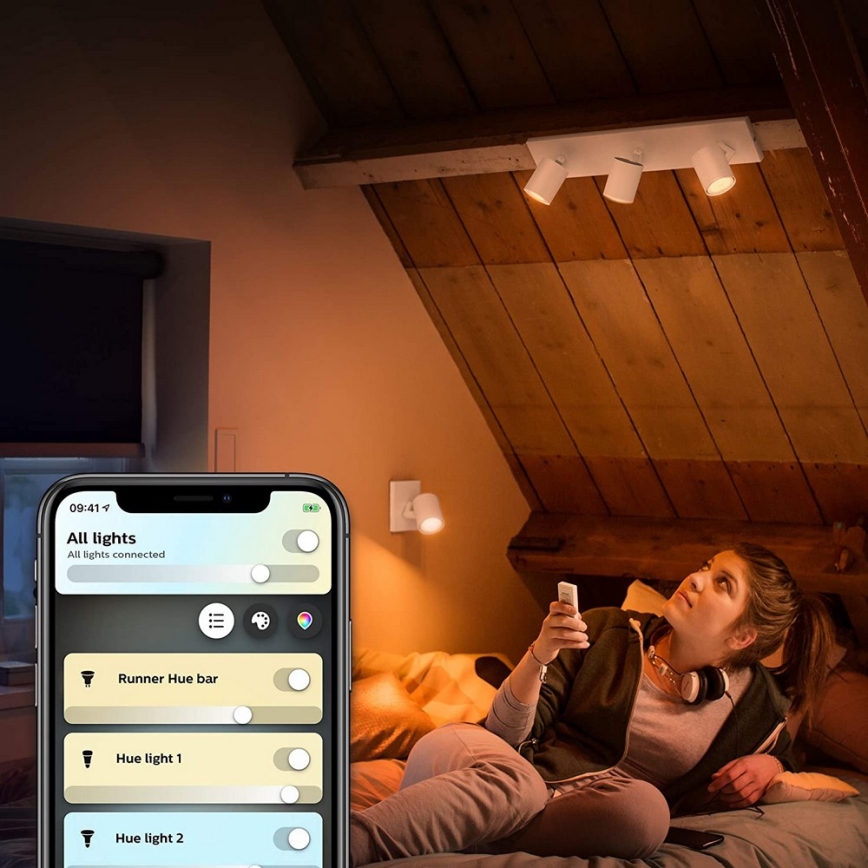 Philips - LED Zatemnitvena svetilka Hue RUNNER 1xGU10/5W/230V + Daljinski upravljalnik
