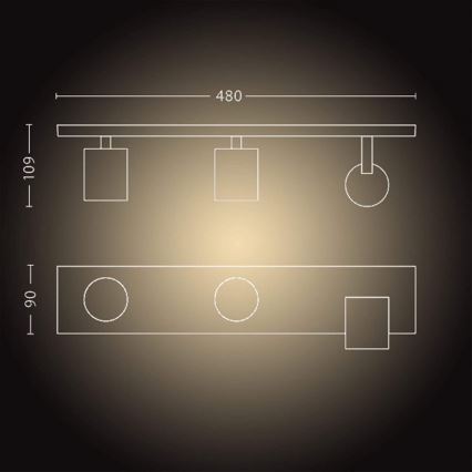 Philips - LED Zatemnitvena svetilka Hue RUNNER 3xGU10/5W/230V + Daljinski upravljalnik