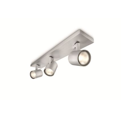 Philips - LED RGBW točkovna svetilka z možnostjo zatemnitve 3xGU10/4,8W/230V matni krom + daljinski upravljalnik