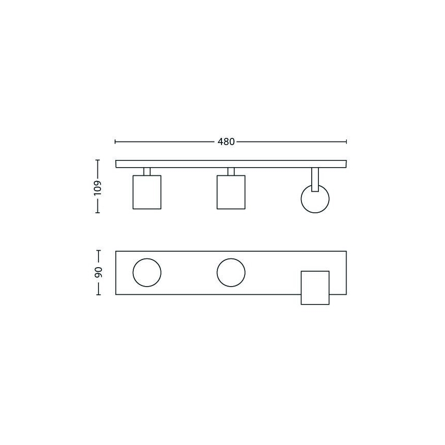 Philips - LED RGBW točkovna svetilka z možnostjo zatemnitve 3xGU10/6W/230V matni krom + daljinski upravljalnik