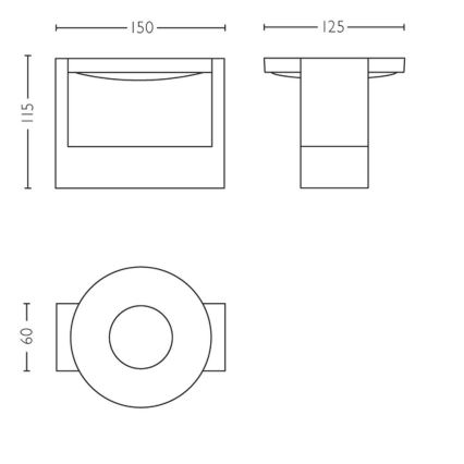 Philips 53150/48/P0 - LED Zatemnitvena stenska svetilka PARTICON LED/4,5W/230V