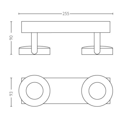 Philips - Zatemnitveni reflektor 2xLED/4,5W