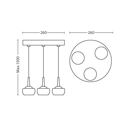 Philips 53223/11/16 - LED Viseča svetilka CYPRESS 3xLED/3W/230V