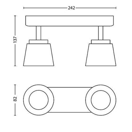 Philips 53342/31/16 - LED reflektor DENDER 2xLED/4W/230V