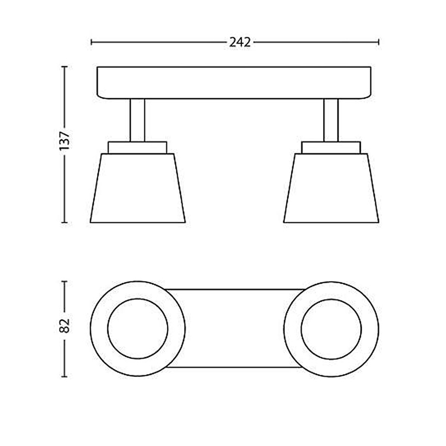 Philips 53342/31/16 - LED reflektor DENDER 2xLED/4W/230V