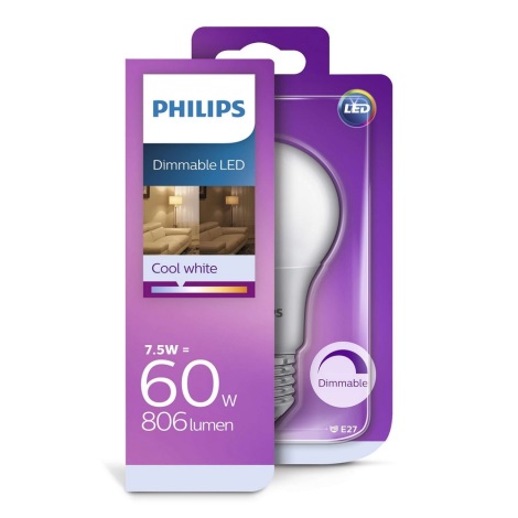 Philips 538625 - LED Zatemnitvena žarnica E27/7,5W/230V 4000K