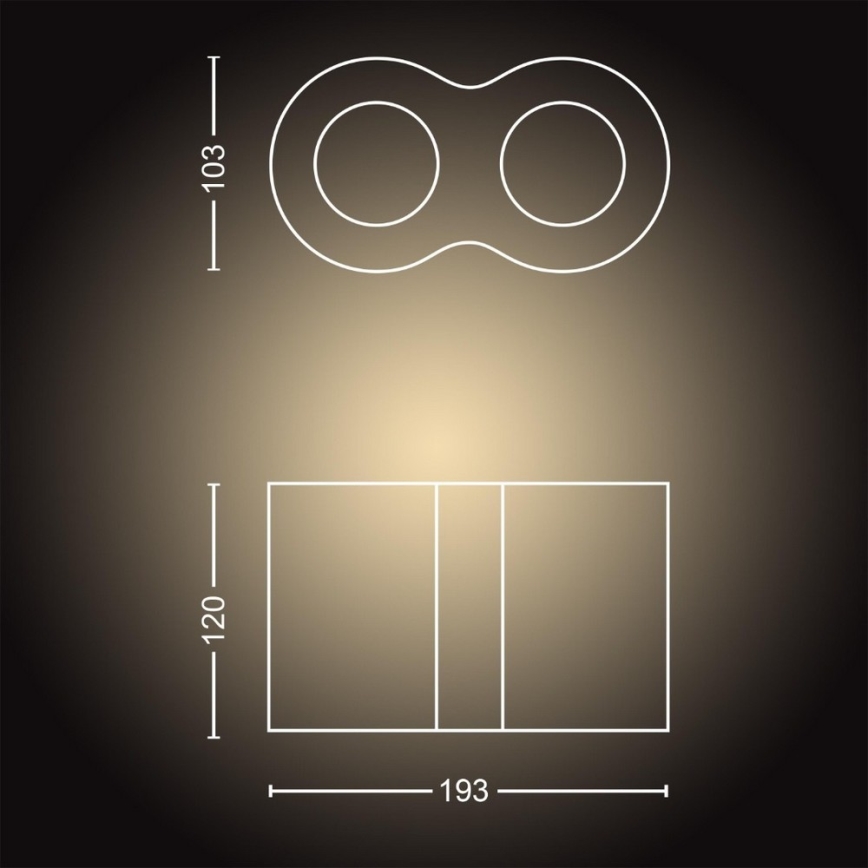 Philips - LED Zatemnitvena svetilka Hue PILLAR 2xGU10/5W/230V + Daljinski upravljalnik
