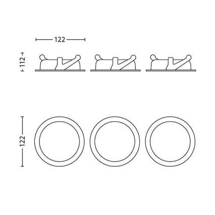 Philips - SET 3x LED Zatemnitvena vgradna svetilka LED/4,5W/230V