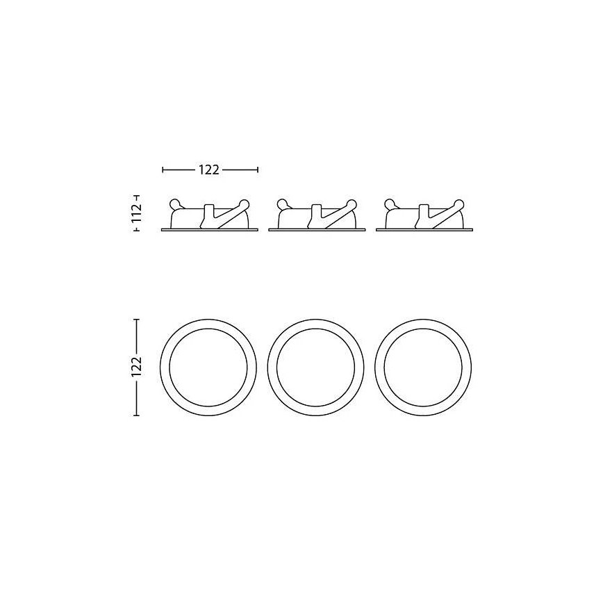 Philips - SET 3x LED Zatemnitvena vgradna svetilka LED/4,5W/230V