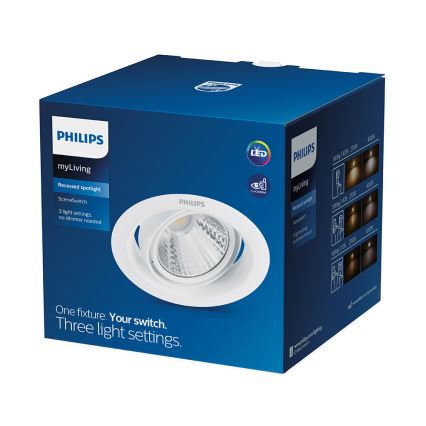 Philips - LED Zatemnitvena vgradna svetilka SCENE SWITCH 1xLED/3W/230V 2700K