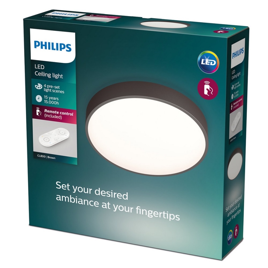 Philips 60262/43/P5 - LED Zatemnitvena stropna svetilka BROWN 1xLED/28W/230V + DO
