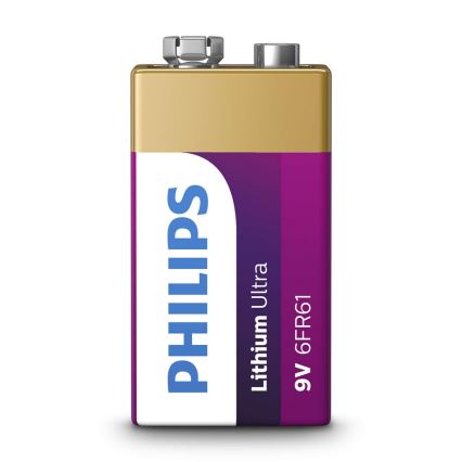 Philips 6FR61LB1A/10 - Litijeva baterija 6LR61 LITHIUM ULTRA 9V 600mAh