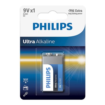 Philips 6LR61E1B/10 - Alkalna baterija 6LR61 ULTRA ALKALINE 9V 600mAh