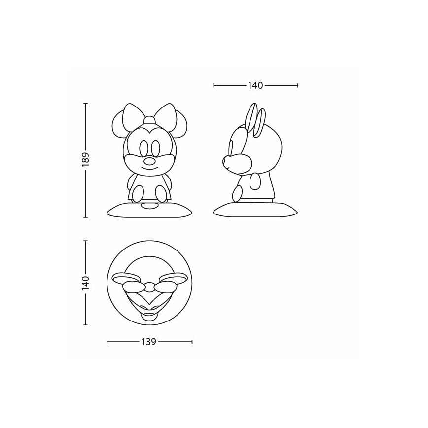 Philips 71710/31/16 -  otroška svetilka DISNEY SOFTPAL MINNIE LED/1W/230V