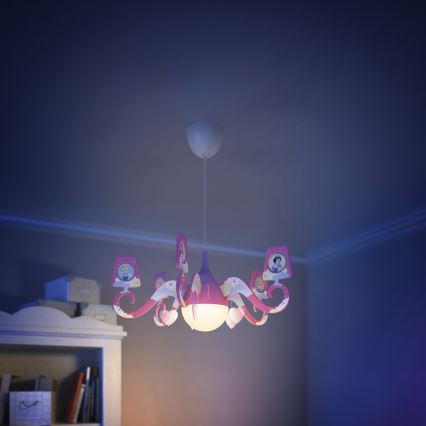 Philips 71757/28/16 - Otroški lestenec DISNEY PRINCESS 1xE27/15W/230V