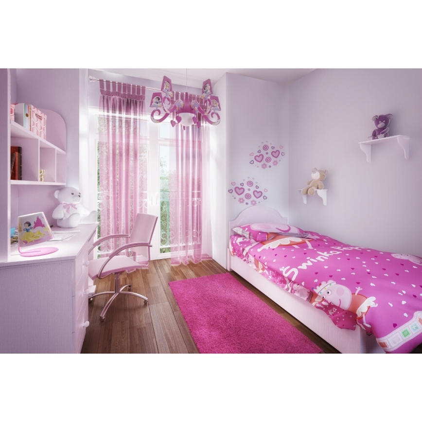Philips 71757/28/16 - Otroški lestenec DISNEY PRINCESS 1xE27/15W/230V
