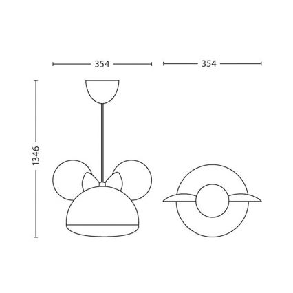 Philips 71758/31/16 - Otroški lestenec DISNEY MINNIE MOUSE 1xE27/15W/230V