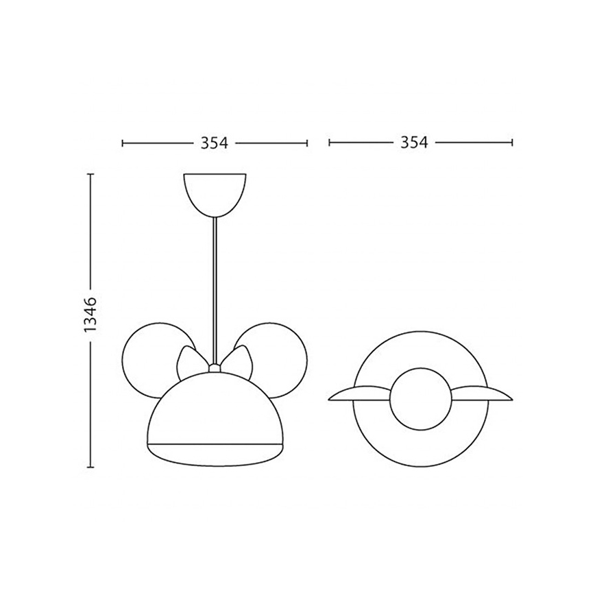 Philips 71758/31/16 - Otroški lestenec DISNEY MINNIE MOUSE 1xE27/15W/230V