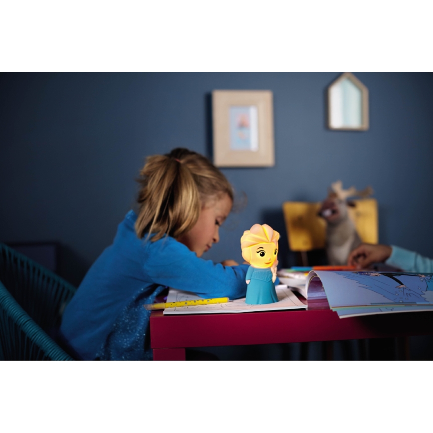 Philips 71768/03/16 - Otroška lučka DISNEY ELSA LED/2xAAA
