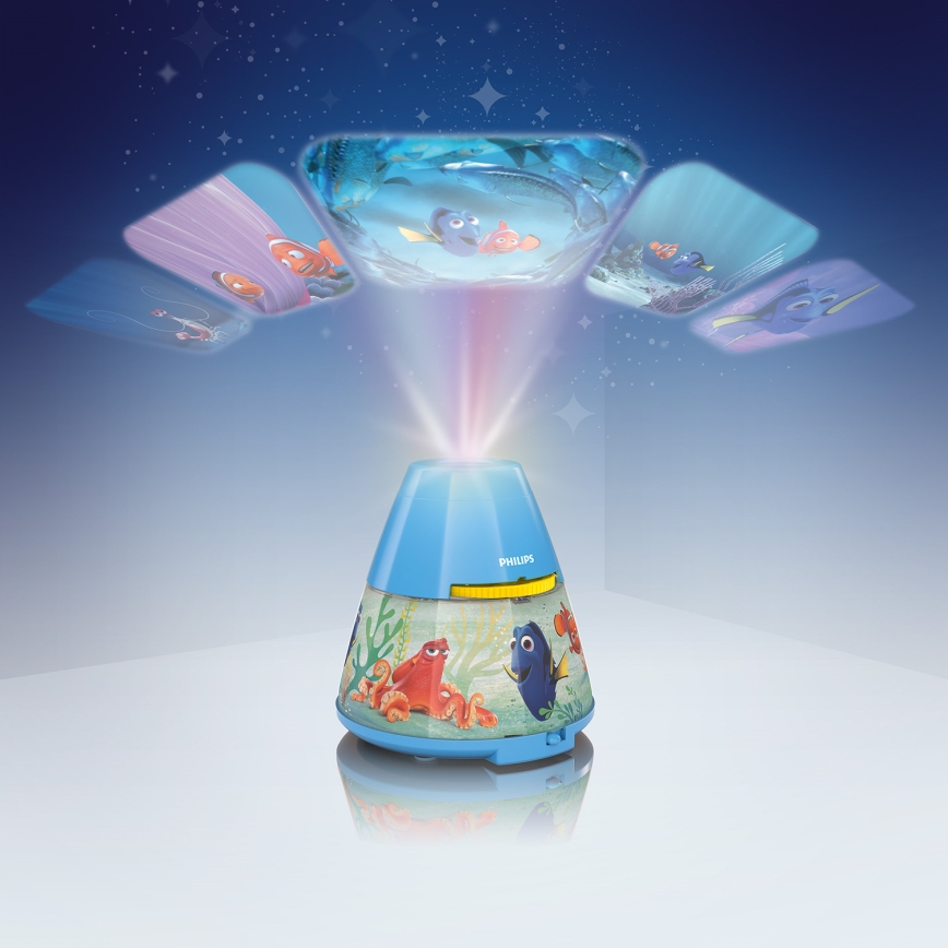 Philips 71769/90/16 - Otroški projektor DISNEY FINDING DORY LED/0,1W/3xAAA