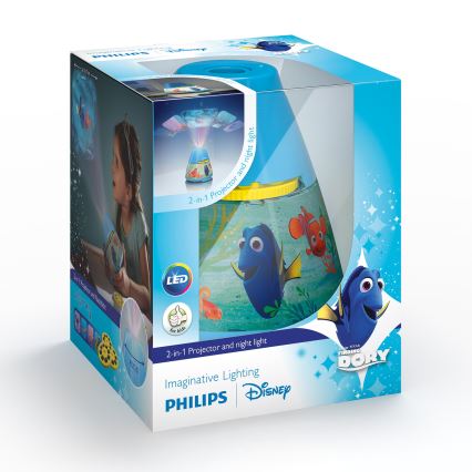 Philips 71769/90/16 - LED Otroški projektor DISNEY DORY LED/0,1W/3xAAA