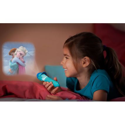 Philips 71788/08/16 - LED otroška baterijska svetilka in projektor DISNEY FROZEN 1xLED/3xLR44