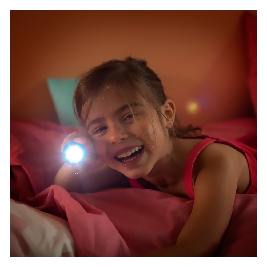 Philips 71788/08/16 - LED otroška baterijska svetilka in projektor DISNEY FROZEN 1xLED/3xLR44