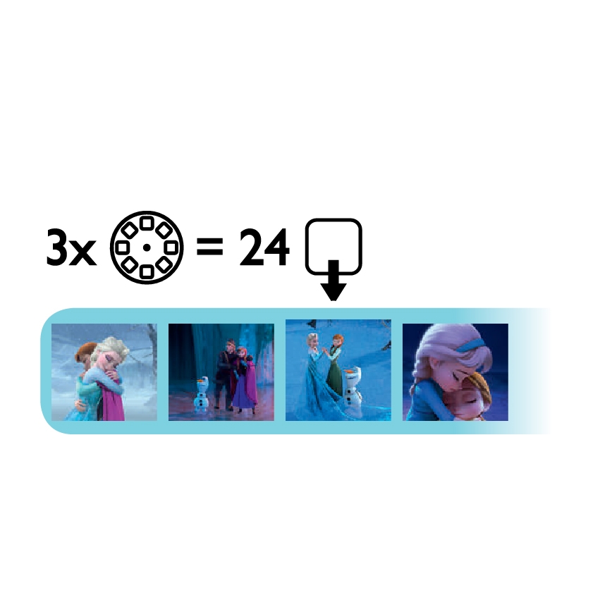 Philips 71788/08/16 - LED otroška baterijska svetilka in projektor DISNEY FROZEN 1xLED/3xLR44