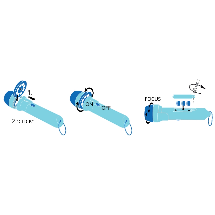 Philips 71788/08/16 - LED otroška baterijska svetilka in projektor DISNEY FROZEN 1xLED/3xLR44